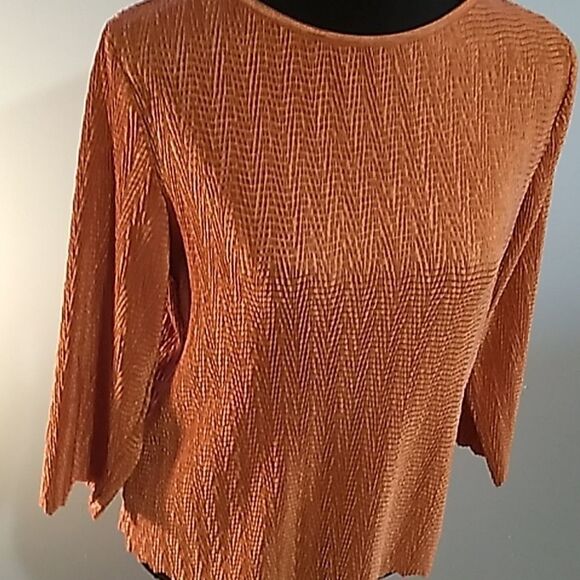 gold shimmer retro stretch top - Picture 2 of 9